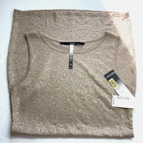 Kensie Sequin Sleeveless Jersey Tank Dress SZ Small NWT - Picture 5 of 11